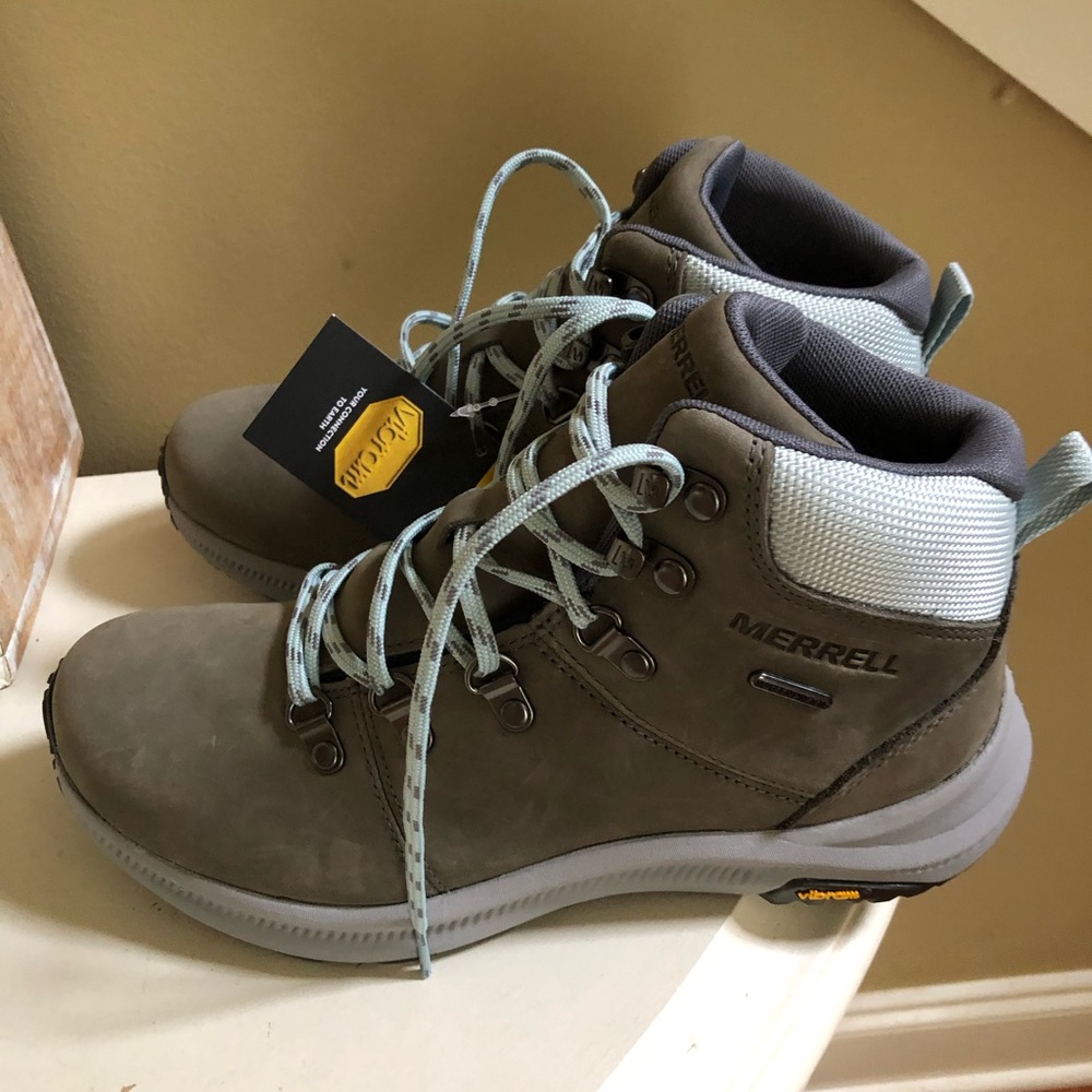 MERRELL Ontario 2 Mid Waterproof Grey Hiking Boots NWT - Picture 4 of 6